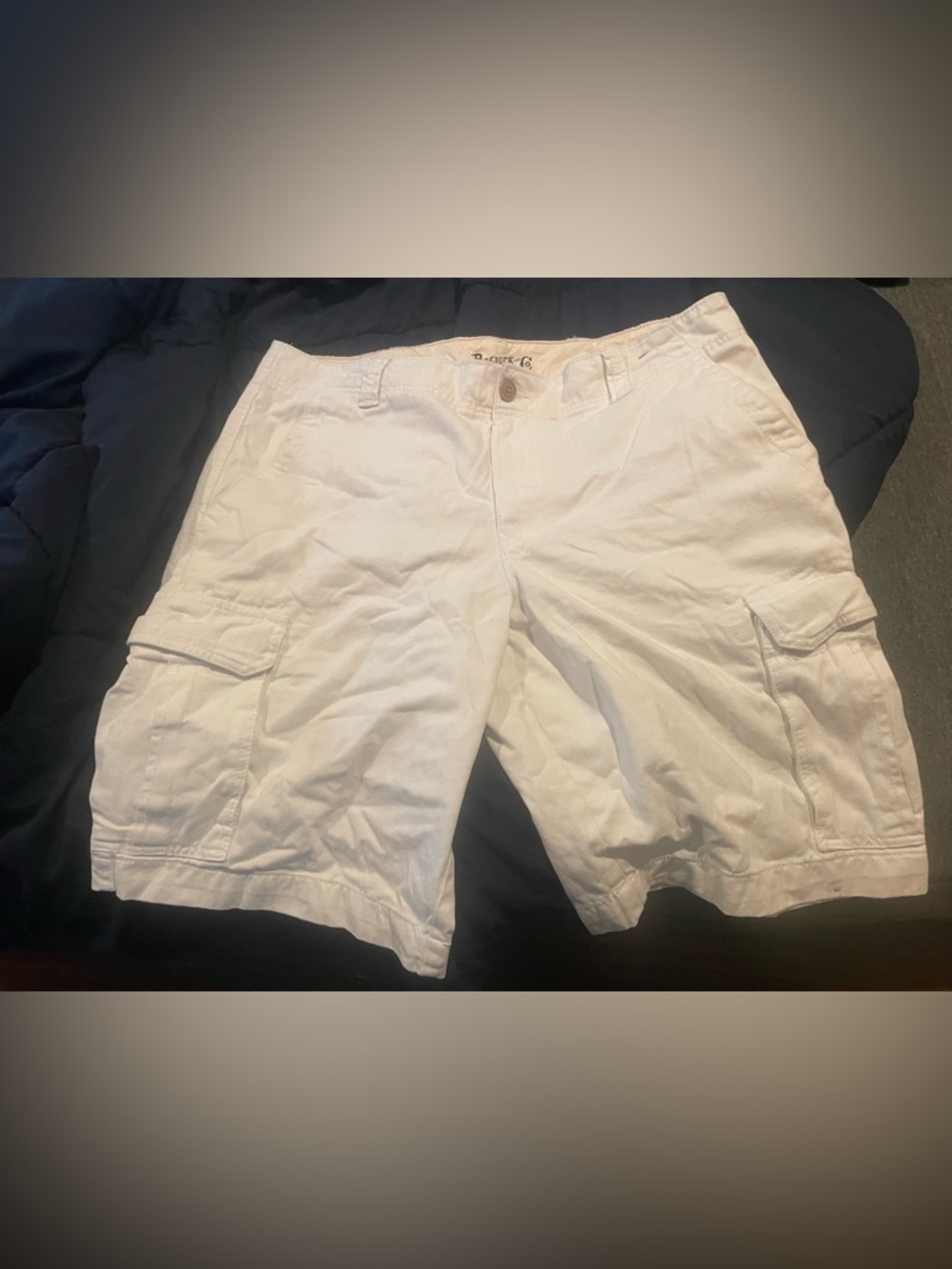 Men's White Utility Cargo Shorts Roebuck and Co Size 36